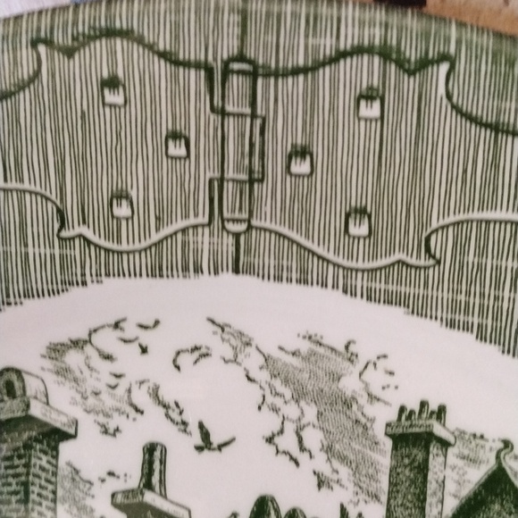 Royal China Currier & Ives Old Curiosity Shop Underglaze Green 10” Dinner Plates - Picture 6 of 8